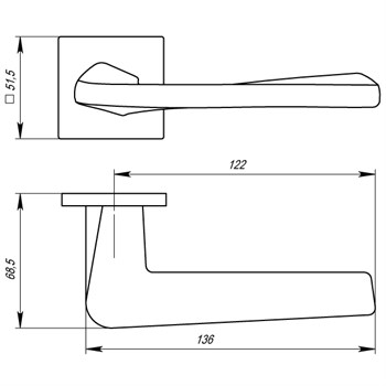 Ручка Armadillo (Армадилло) раздельная K.USS52.TORSO (TORSO USS) AB-7 бронза - фото 123973