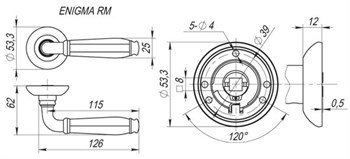 Ручка Fuaro (Фуаро) раздельная R.RM54.ENIGMA (ENIGMA RM) AB/GP-7 бронза/золото - фото 125385