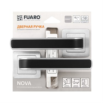 Ручка Fuaro (Фуаро) раздельная NOVA XM/HD SSC/BL-16 сатин хром/черный - фото 125683