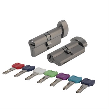 Цилиндровый Punto (Пунто) механизм MaxPro7002Knob60mm(25+10+25) GR графит 7key с вертушкой - фото 128911