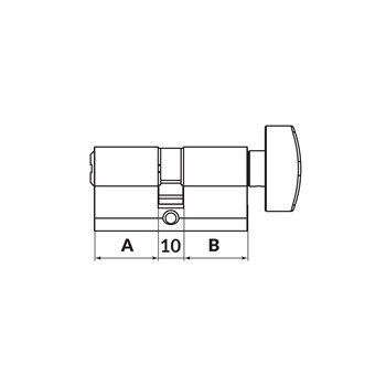 Цилиндровый Punto (Пунто) механизм MaxPro7002Knob52mm(21+10+21) GR графит 7key с вертушкой - фото 128918