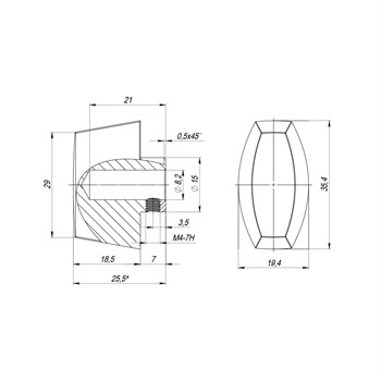 Вертушка Fuaro (Фуаро) на шток цилиндра T.Knob-RL (CB-RL) ABG-6 зелёная бронза - фото 129403