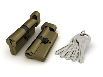 Цилиндровый механизм Fuaro (Фуаро) с вертушкой R302/70 mm-BL (30+10+30) AB бронза 5 кл. БЛИСТЕР - фото 129432