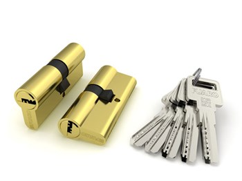 Цилиндровый Fuaro (Фуаро) механизм R600/80 mm-BL (30+10+40) PB латунь 5 кл. БЛИСТЕР - фото 129453