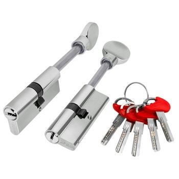 Цилиндровый Fuaro (Фуаро) механизм (D-PRO507/95)D-PRO5007Tang95(60+10+25) CP хром 5Key со штоком - фото 129544