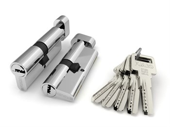 Цилиндровый Fuaro (Фуаро) механизм (R602/90) R6002Knob90(45+10+35) CP хром 5Key с вертушкой - фото 129573
