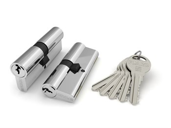 Цилиндровый Fuaro (Фуаро) механизм R300/60 mm-BL (25+10+25) CP хром 5 кл. БЛИСТЕР - фото 129591