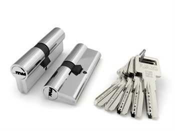 Цилиндровый Fuaro (Фуаро) механизм R600/70 mm-BL (30+10+30) CP хром 5 кл. БЛИСТЕР - фото 129654