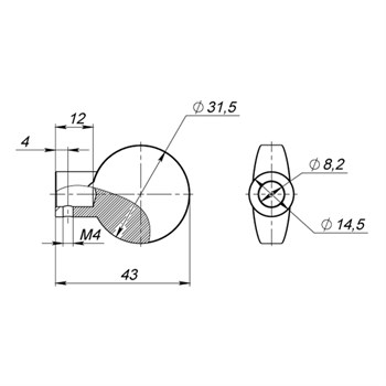 Вертушка Fuaro (Фуаро) на шток цилиндра T.Knob-D-PRO (CB-D-PRO) BL-24 черный - фото 129800
