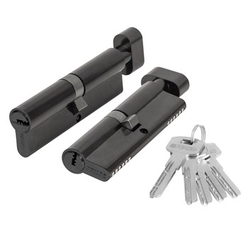 Цилиндровый Fuaro (Фуаро) механизм (200 ZM/100) 2000ZM Knob 100 (60+10+30) BL-24 черный 5Key с вертушкой - фото 129820