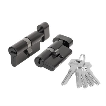 Цилиндровый Fuaro (Фуаро) механизм (200 ZM/60) 2000ZM Knob 60 (25+10+25) BL-24 черный 5Key с вертушкой - фото 129829