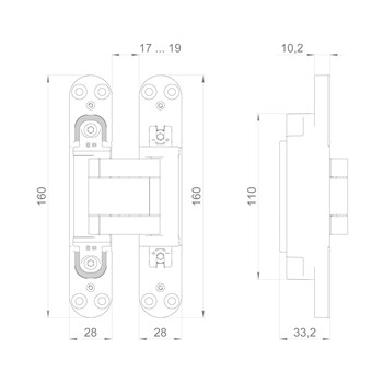 Петля Armadillo (Армадилло) скрытой установки U3D3400.TG SC мат. хром TECH - фото 133263