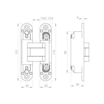 Петля Armadillo (Армадилло) скрытой установки U3D3000.VPG WH белый TECH - фото 133371