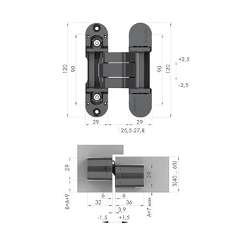 Петля Armadillo (Армадилло) скрытой установки U3D8000.VPG WH белый TECH - фото 133381