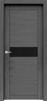 Дверь экошпон Велюкс 02 (Лакобель черный) - фото 37613