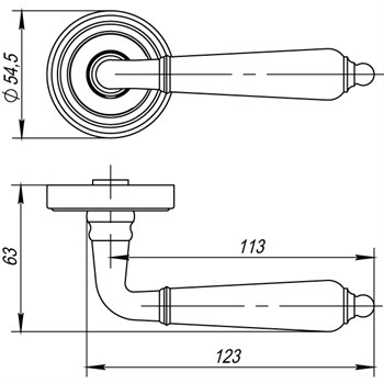 Ручка Punto (Пунто) раздельная LIBRETTO ML ABG-6 зеленая бронза - фото 81143