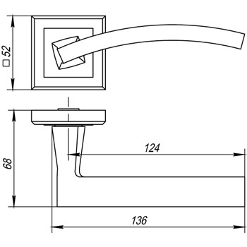 Ручка Punto (Пунто) раздельная K.QL52.NAVY (NAVY QL) SN/CP-3 матовый никель/хром - фото 81155