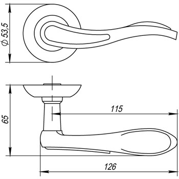 Ручка Punto (Пунто) раздельная R.TL54.SALSA (SALSA TL) CFB-18 кофе глянец - фото 81181
