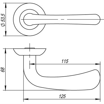 Ручка Punto (Пунто) раздельная SIMFONIA TL SG/GP-4 матовое золото/золото - фото 81191
