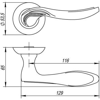 Ручка Punto (Пунто) раздельная R.TL54.ARFA (ARFA TL) CF-17 кофе - фото 81216