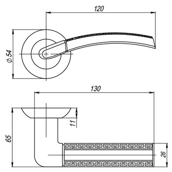 Ручка Punto (Пунто) раздельная GEFEST TL SN/CP-3 матовый никель/хром - фото 81234