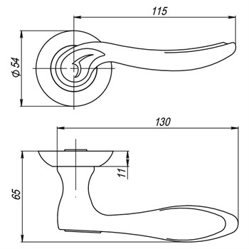 Ручка Punto (Пунто) раздельная R.TL54.ONDA (ONDA TL) SN/CP-3 матовый никель/хром - фото 81262