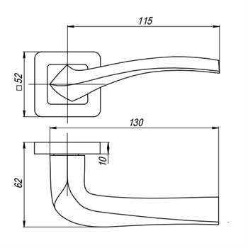 Ручка Punto (Пунто) раздельная K.QR52.VESTA (VESTA QR) SN/CP-3 матовый никель/хром - фото 81280