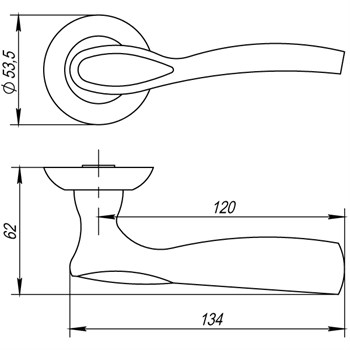 Ручка Punto (Пунто) раздельная R.TL54.RUMBA (RUMBA TL) CF-17 кофе - фото 81286