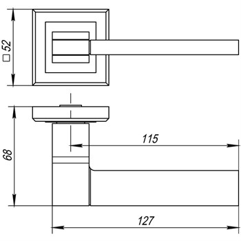 Ручка Punto (Пунто) раздельная K.QL52.TECH (TECH QL) GR/CP-23 графит/хром - фото 81313