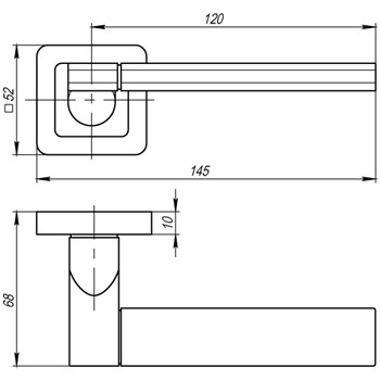 Ручка Punto (Пунто) раздельная K.QR52.GALAXY (GALAXY QR) SN/CP-3 матовый никель/хром - фото 81328