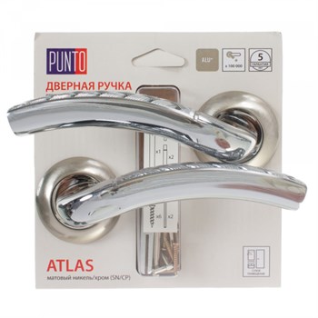 Ручка Punto (Пунто) раздельная ATLAS TL/HD SN/CP-3 матовый никель/хром - фото 81350