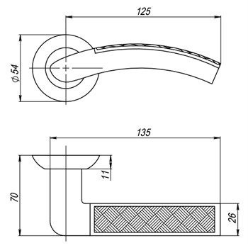 Ручка Punto (Пунто) раздельная ATLAS TL/HD SN/CP-3 матовый никель/хром - фото 81351
