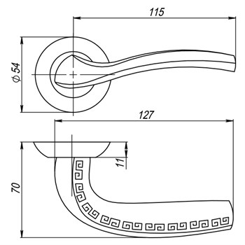 Ручка Punto (Пунто) раздельная GERION TL/HD ABG-6 зеленая бронза - фото 81357