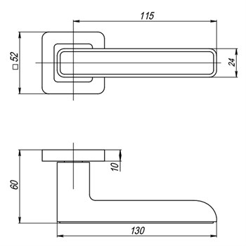 Ручка Punto (Пунто) раздельная MARS QR/HD GR/CP-23 графит/хром - фото 81367