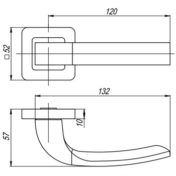 Ручка Punto (Пунто) раздельная ORION QR/HD SN/CP-3 матовый никель/хром - фото 81376