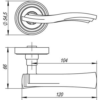 Ручка Punto (Пунто) раздельная VENTO ML/HD ABG-6 зеленая бронза - фото 81379