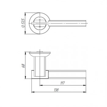 Ручка Punto (Пунто) раздельная R.TL54.CITY (CITY TL) SN/CP-3 матовый никель/хром - фото 81402