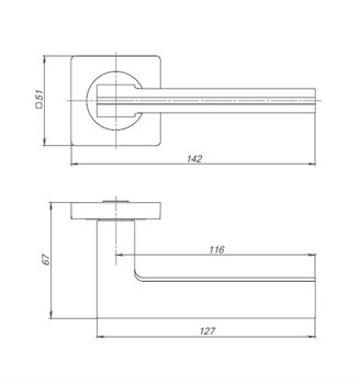Ручка Punto (Пунто) раздельная K.ZQ51.ROTO (ROTO ZQ) GR-23 графит - фото 81529