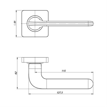 Ручка Punto (Пунто) раздельная K.ZQ51.DROID (DROID ZQ) BL-24 черный - фото 81546