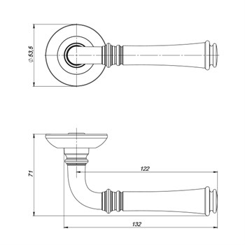 Ручка Punto (Пунто) раздельная R.ZR54.SERENITY (SERENITY ZR) OS-9 античное серебро - фото 81587
