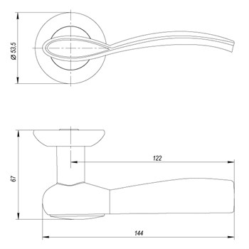 Ручка Punto (Пунто) раздельная FENIX ZR ABG-6 бронза - фото 81596