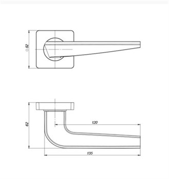 Ручка Punto (Пунто) раздельная BIO ZQ/HD SN/CP-3 матовый никель/хром - фото 81626