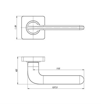 Ручка Punto (Пунто) раздельная DROID ZQ/HD SN/CP-3 матовый никель/хром - фото 81632