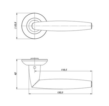 Ручка Punto (Пунто) раздельная SUPREME ZR/HD SN/CP-3 матовый никель/хром - фото 81635