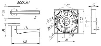 Ручка Fuaro (Фуаро) раздельная K.KM52.ROCK (ROCK KM) AB/GP-7 бронза/золото - фото 81714