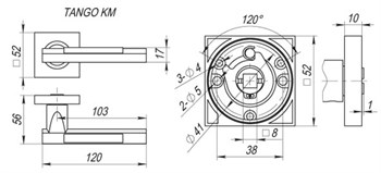 Ручка Fuaro (Фуаро) раздельная TANGO KM SN/CP-3 - фото 81767