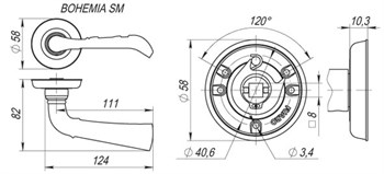 Ручка Fuaro (Фуаро) раздельная BOHEMIA SM RB-10 французское золото - фото 81821