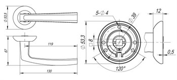 Ручка Fuaro (Фуаро) раздельная VOLT RM SN/CP-3 матовый никель/хром - фото 81915