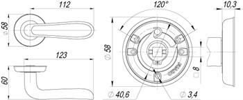 Ручка Fuaro (Фуаро) раздельная VIRGINIA SM MAB-6 темная бронза - фото 81929