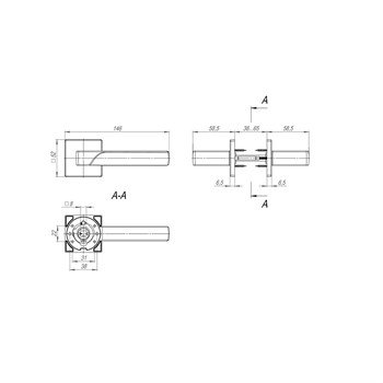 Ручка Fuaro (Фуаро) раздельная K.SL52.FLY (FLY SL) BL-24 черный - фото 82170